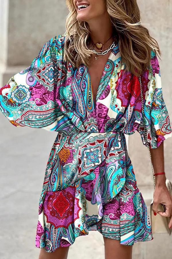 Lilipretty Dancing In The Garden Printed Mini Dress
