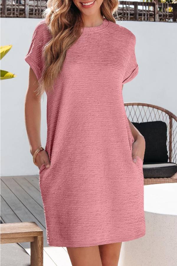 Women's Lightweight Summer T-shirt Dress with Pockets