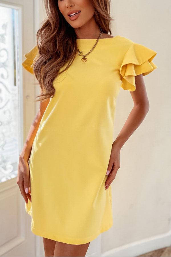 Lilipretty Dream All Day Ruffle Sleeve Dress