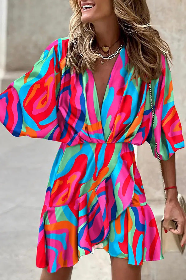 Lilipretty Dancing In The Garden Printed Mini Dress