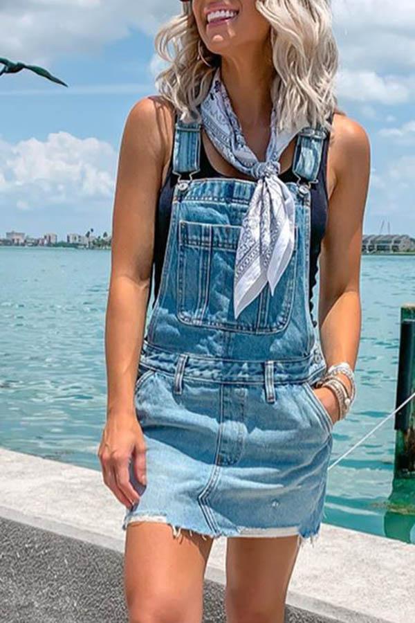 Lilipretty Adjustable Buckle Denim Overall Dress