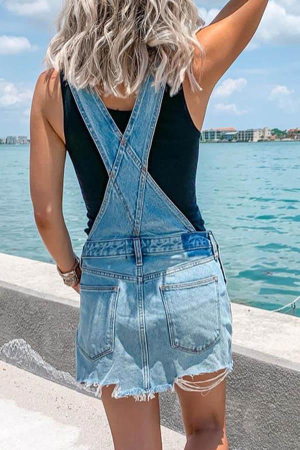 Lilipretty Adjustable Buckle Denim Overall Dress
