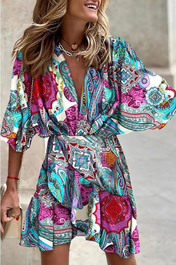 Lilipretty Dancing In The Garden Printed Mini Dress