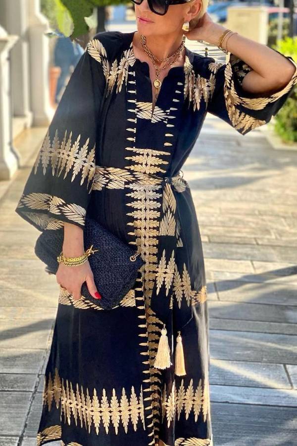 Midnight Boho Bliss Dream Midi Dress