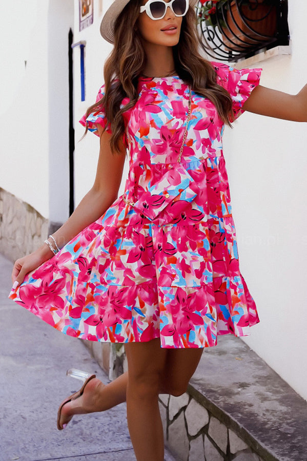Lilipretty Kissed By The Sun Printed Babydoll Mini Dress