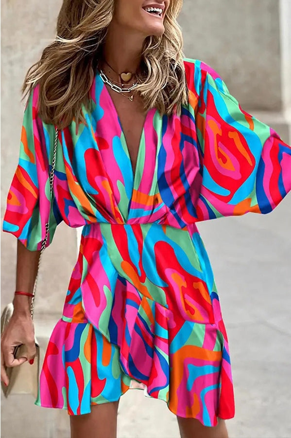 Lilipretty Dancing In The Garden Printed Mini Dress