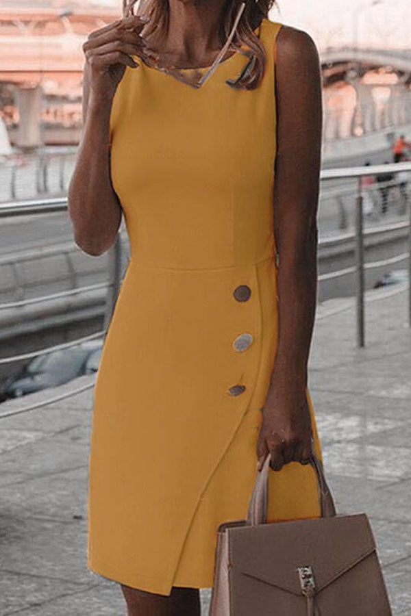 Lilipretty Chic and Classic Button Pencil Mini Dress