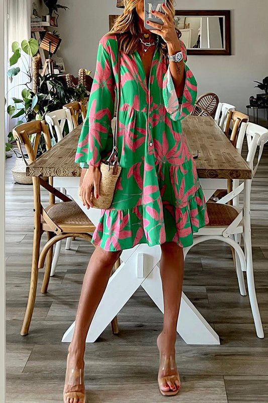 Lilipretty Big Adventure Bell Sleeve Mini Dress