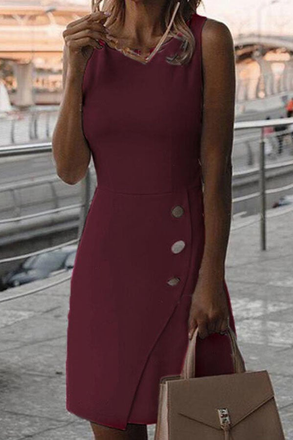 Lilipretty Chic and Classic Button Pencil Mini Dress