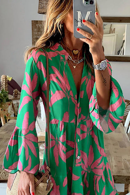 Lilipretty Big Adventure Bell Sleeve Mini Dress