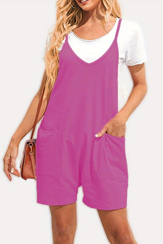 Zip pocket suspenders jumpsuit