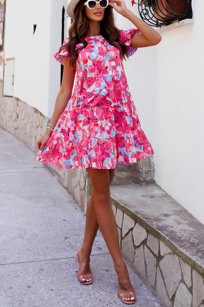 Lilipretty Kissed By The Sun Printed Babydoll Mini Dress