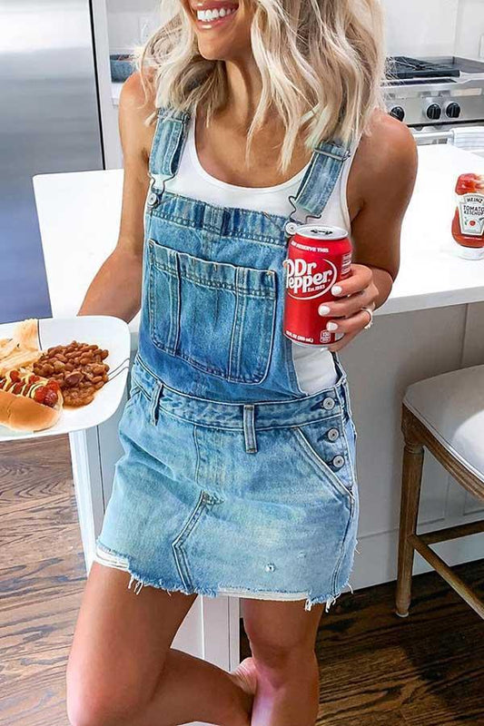 Lilipretty Adjustable Buckle Denim Overall Dress