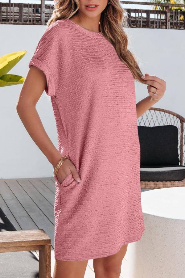 Women's Lightweight Summer T-shirt Dress with Pockets