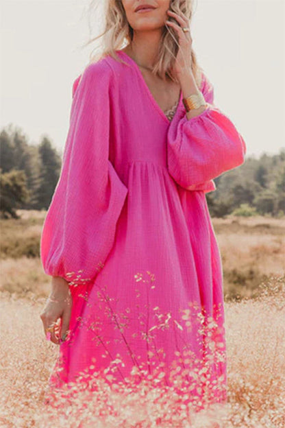 Casual Simplicity Solid Patchwork A Line Dresses
